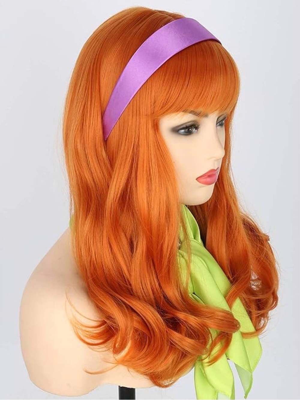 Fashion Women’s Halloween Orange Wig with Purple Headband NEW